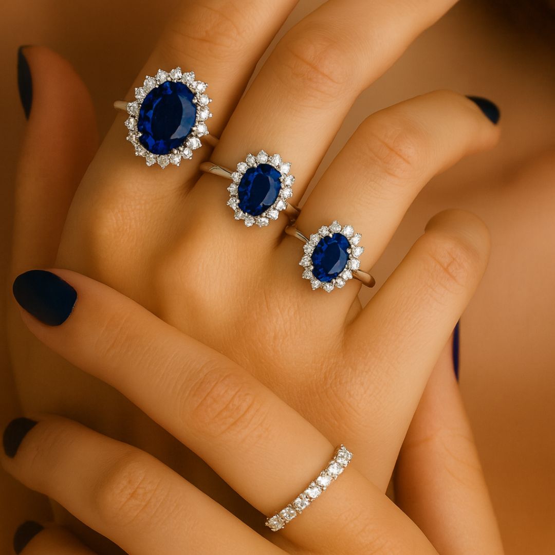 Anello Zaffiro LUCE PERFETTA® Made in Italy Certificato