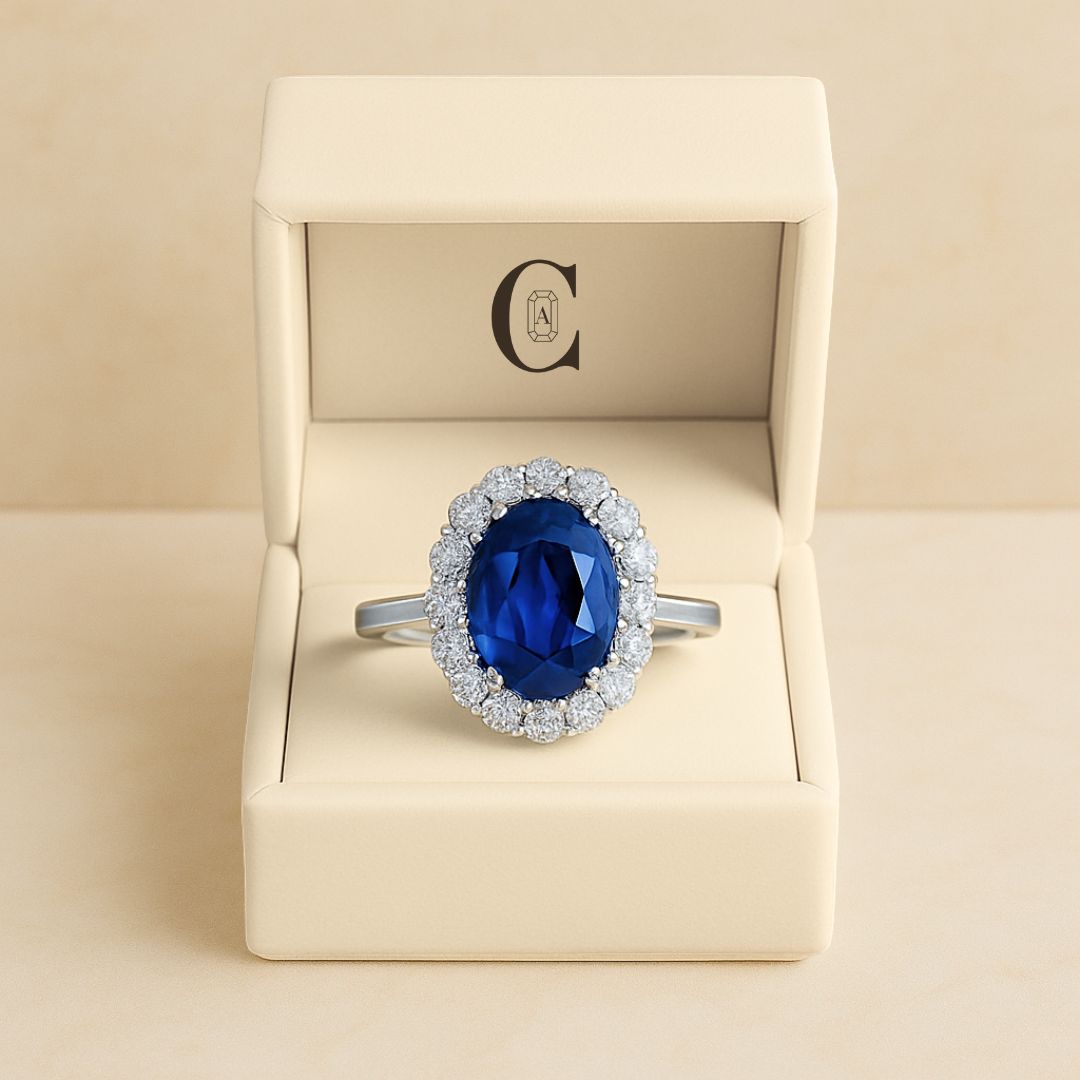 Anello Zaffiro LUCE PERFETTA® Made in Italy Certificato