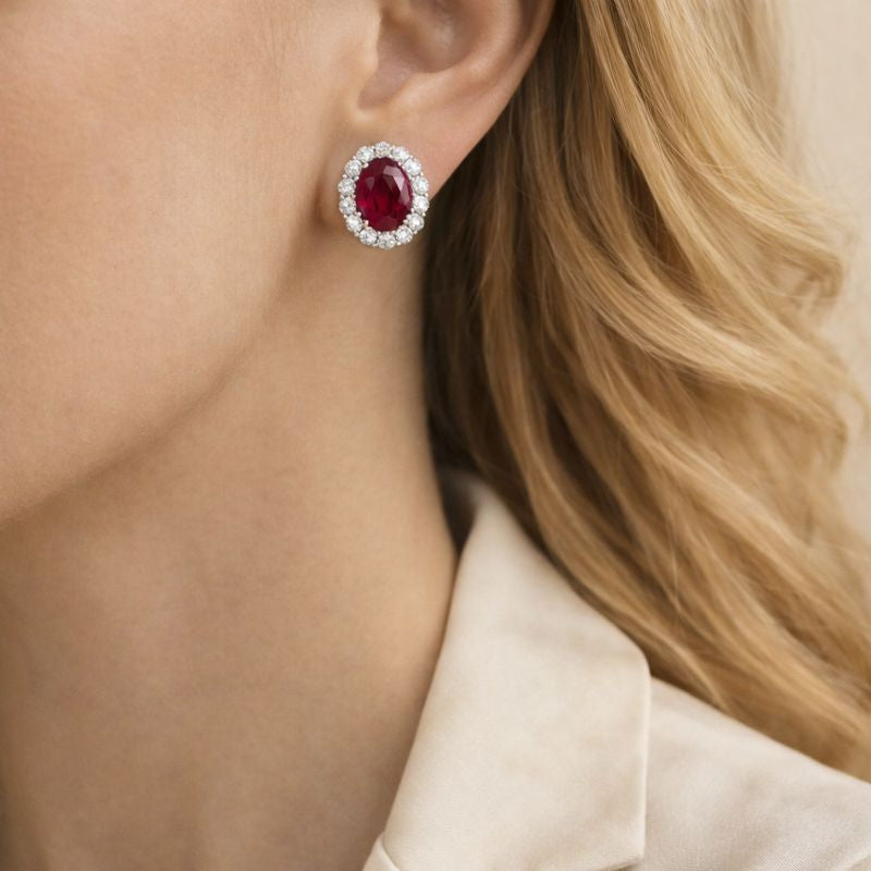 Orecchini RUBINO LUCE PERFETTA® Made in Italy Certificati