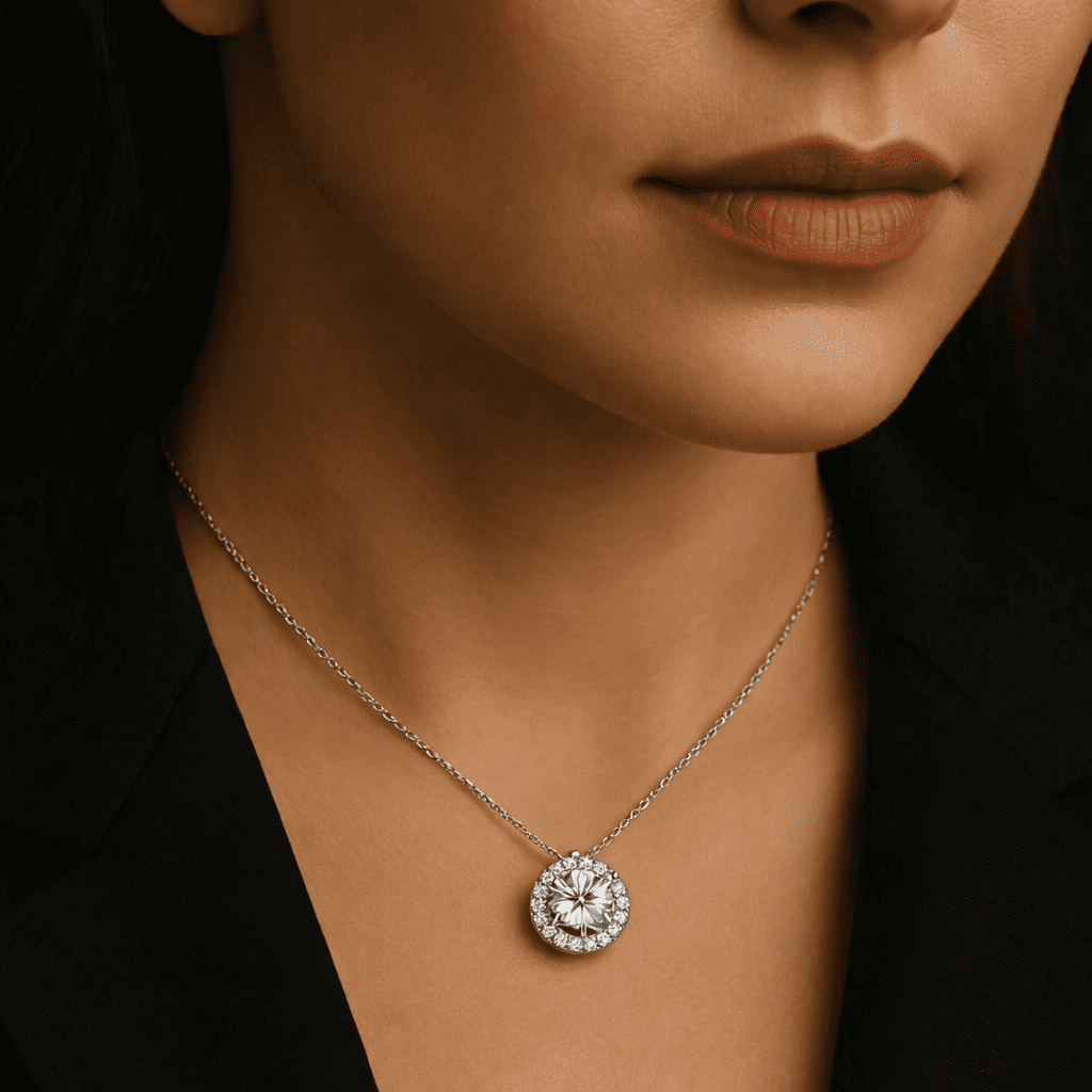 Collana Pendente LUCE PERFETTA® Round Made in Italy Certificata
