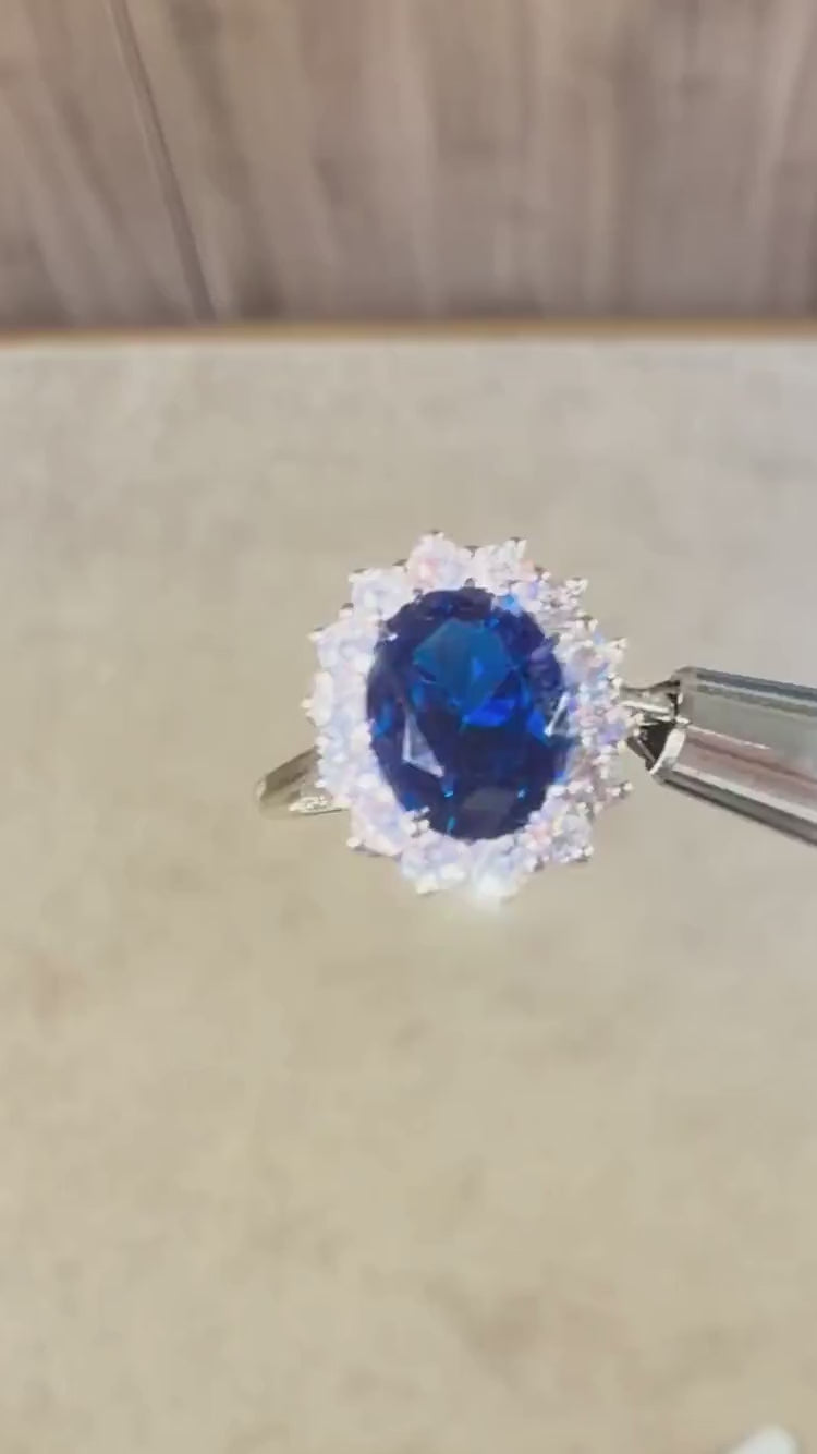 Anello Zaffiro LUCE PERFETTA® Made in Italy Certificato